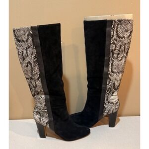 MRKT Tall Boots‎ Women Size 10 Suede Snake Print Hallie Knee High Pull-on NWOB
